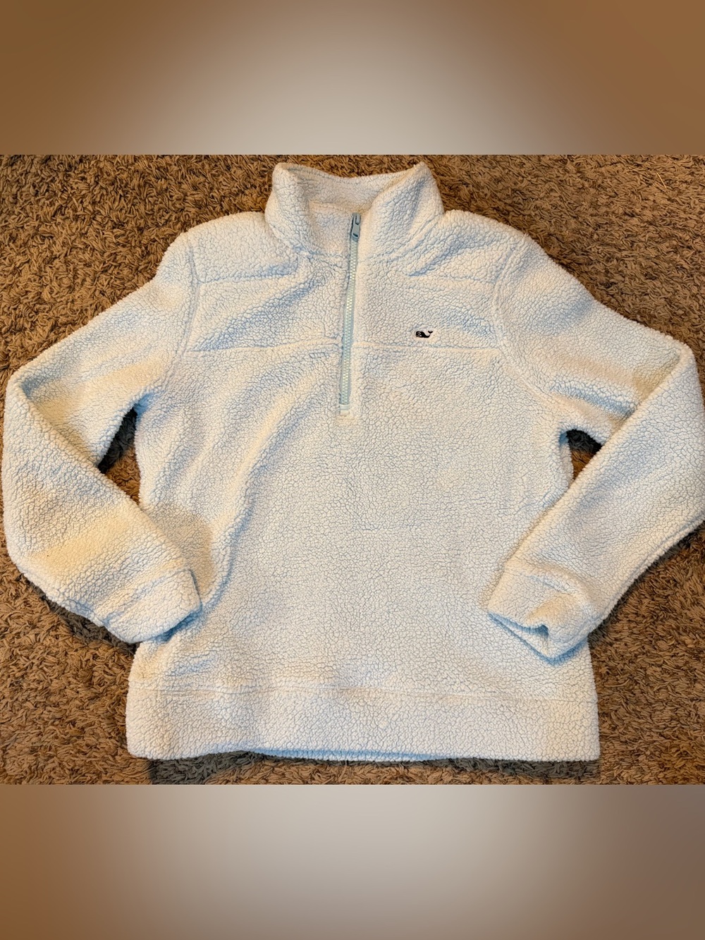 Vineyard Vines Light Blue Sherpa Quarter-Zip Pullover (XS ladies)